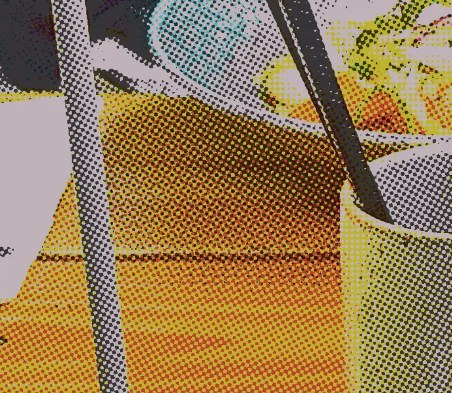 the new method limits the colors to CMYK for real, making the dots vary in size across four channels