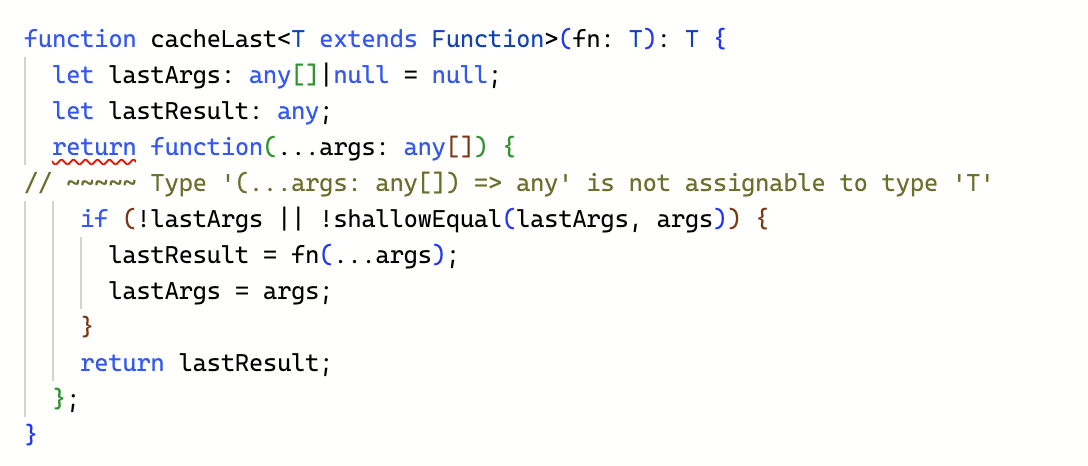 Code sample showing much less red