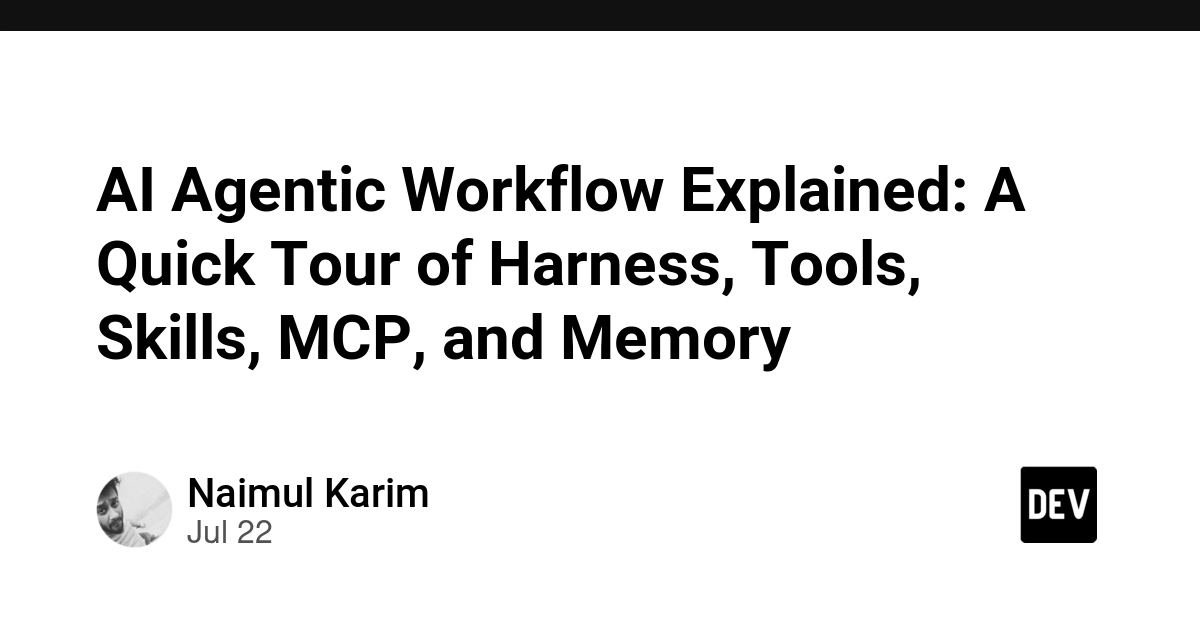 AI Agentic Workflow Explained: A Quick Tour of Harness, Tools, Skills, MCP, and Memory