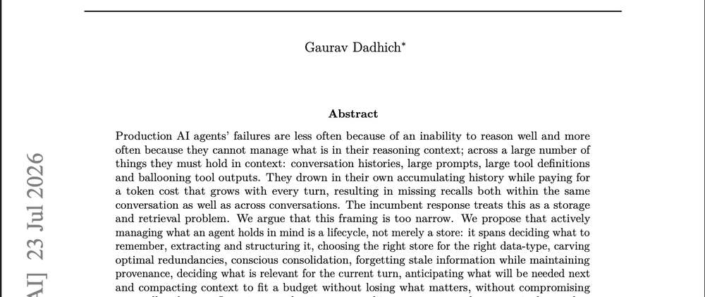 Cover image for Agent Memory Is Not Merely a Storage & Retrieval Problem, It Is an Architecture Problem.