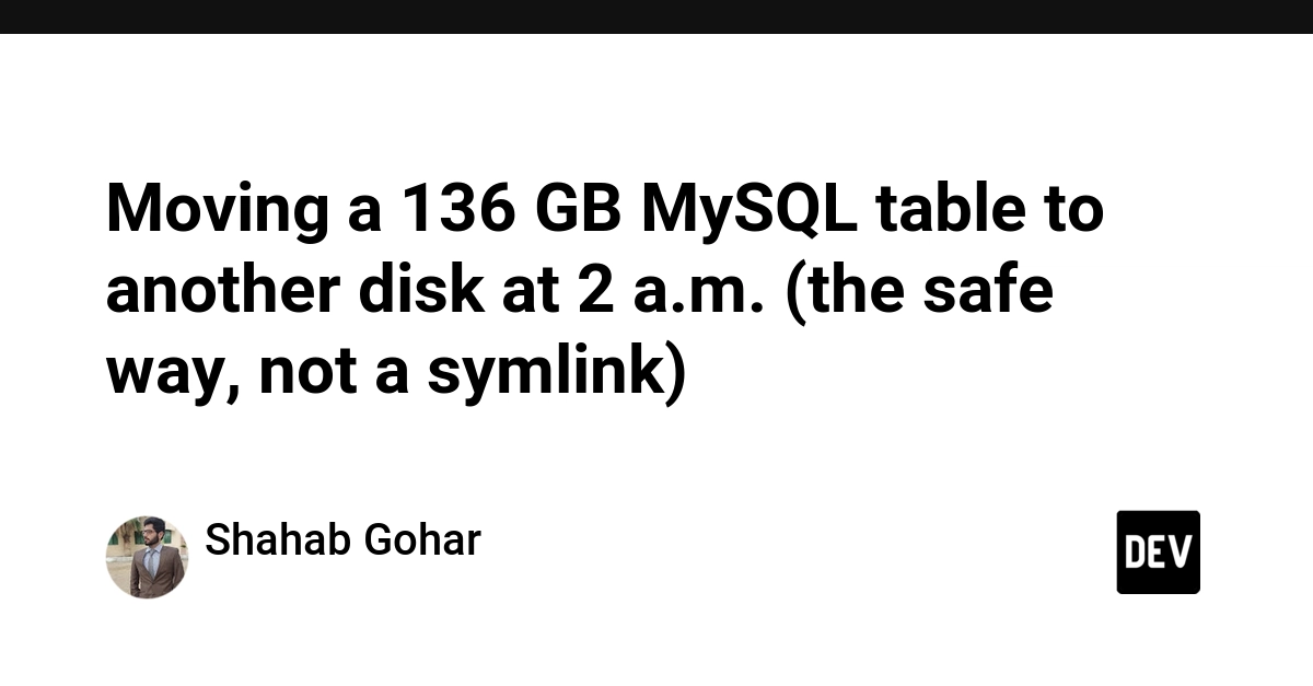 Moving a 136 GB MySQL table to another disk at 2 a.m. (the safe way, not a symlink)