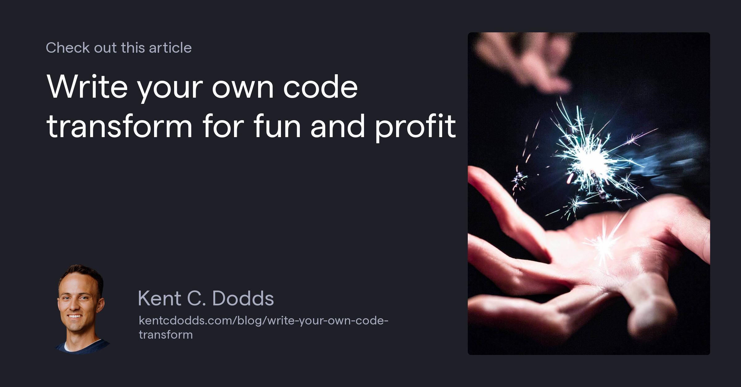 Write your own code transform for fun and profit