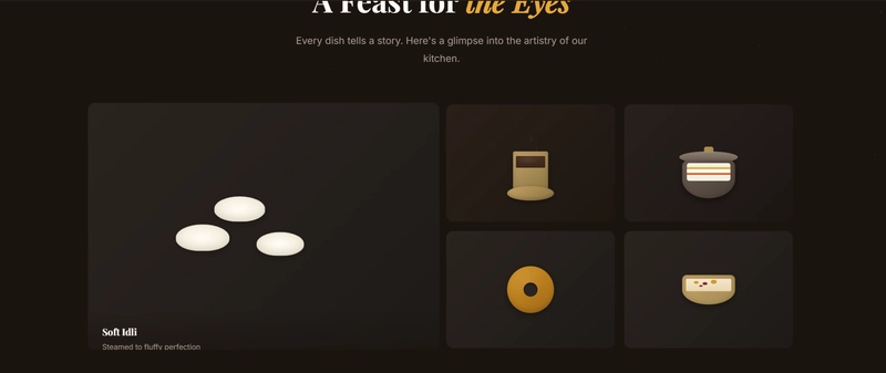 CSS Art Gallery — Idli, Filter Coffee, Biryani, Vada, Payasam