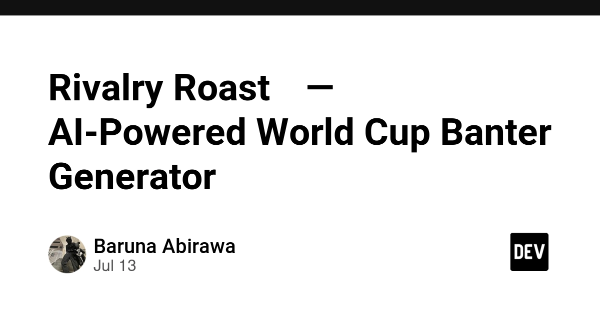 Rivalry Roast 🔥 — AI-Powered World Cup Banter Generator