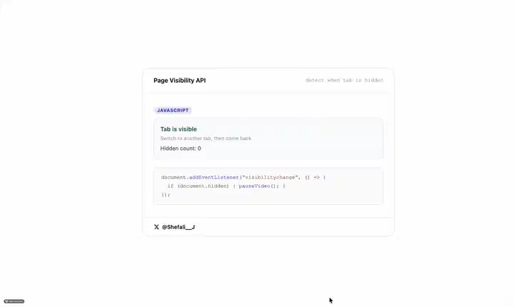Page Visibility API