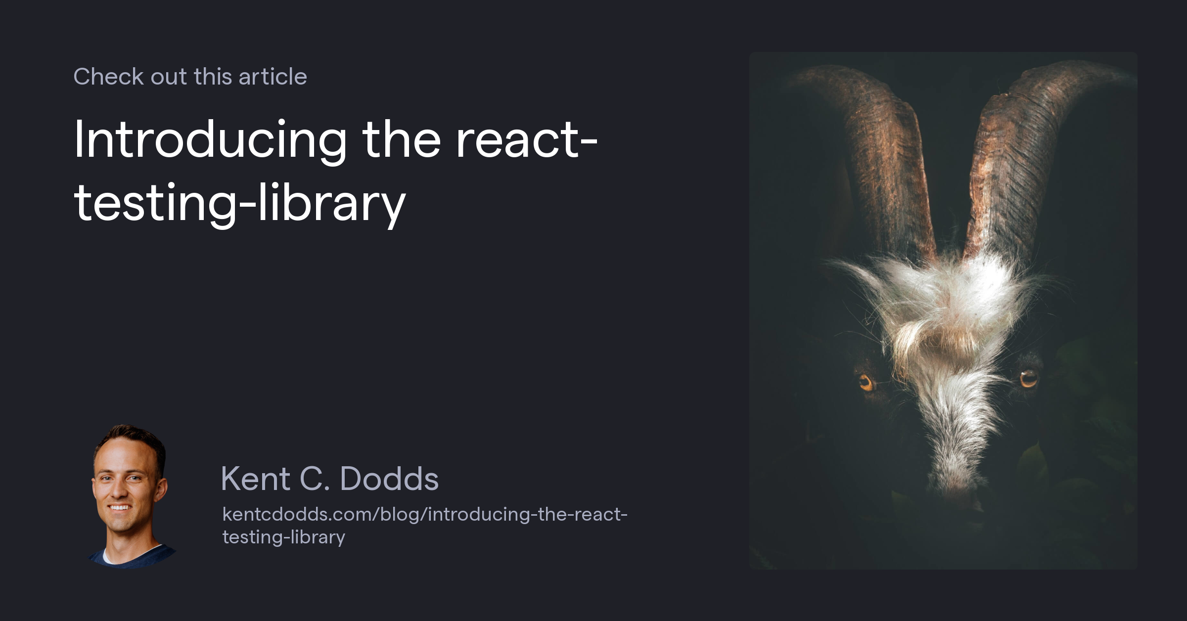 Introducing the react-testing-library 🐐