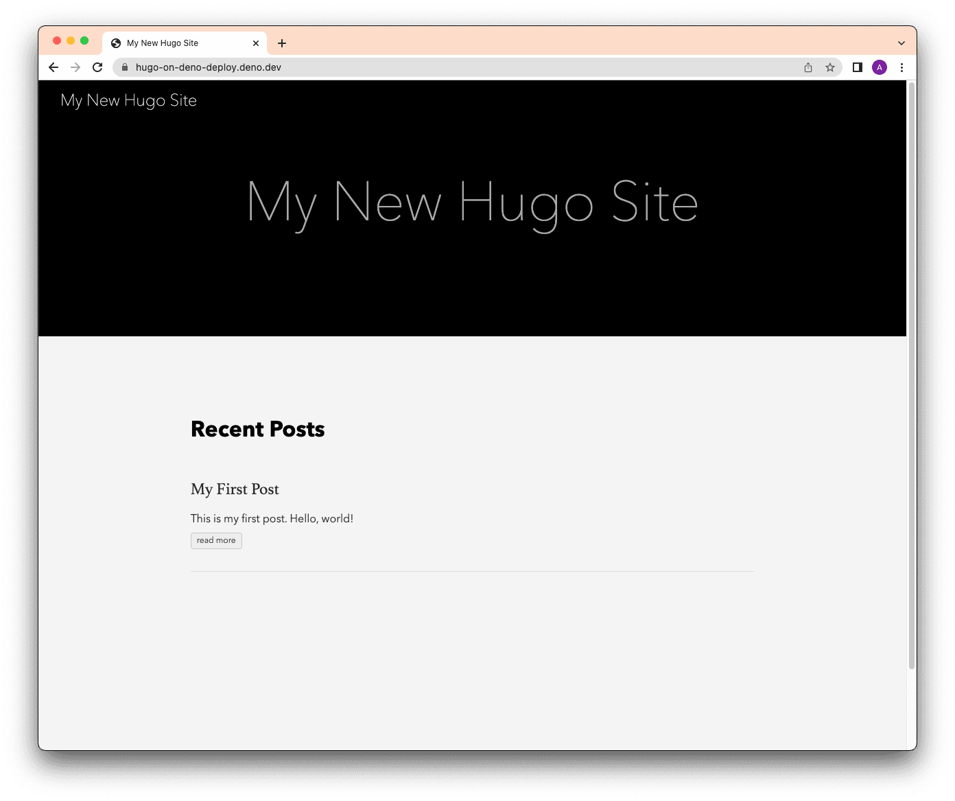 The Hugo blog is now live on Deno Deploy
