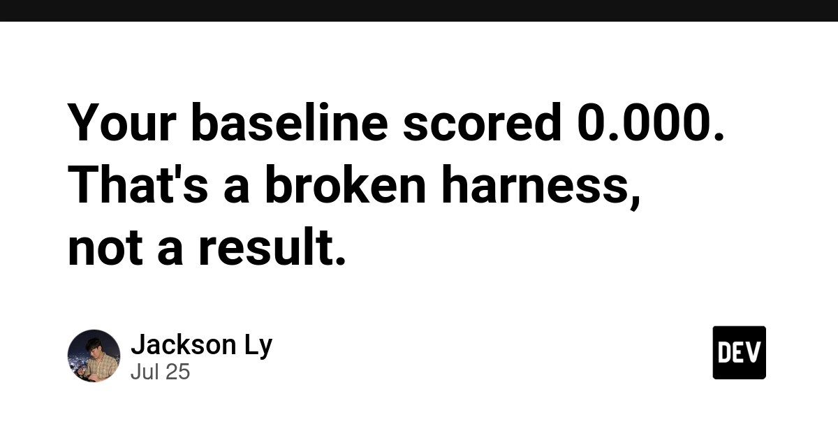 Your baseline scored 0.000. That's a broken harness, not a result.