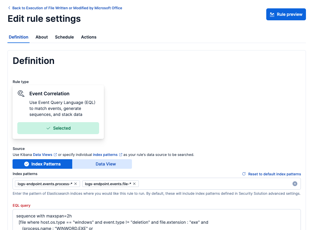 Elastic prebuilt rules