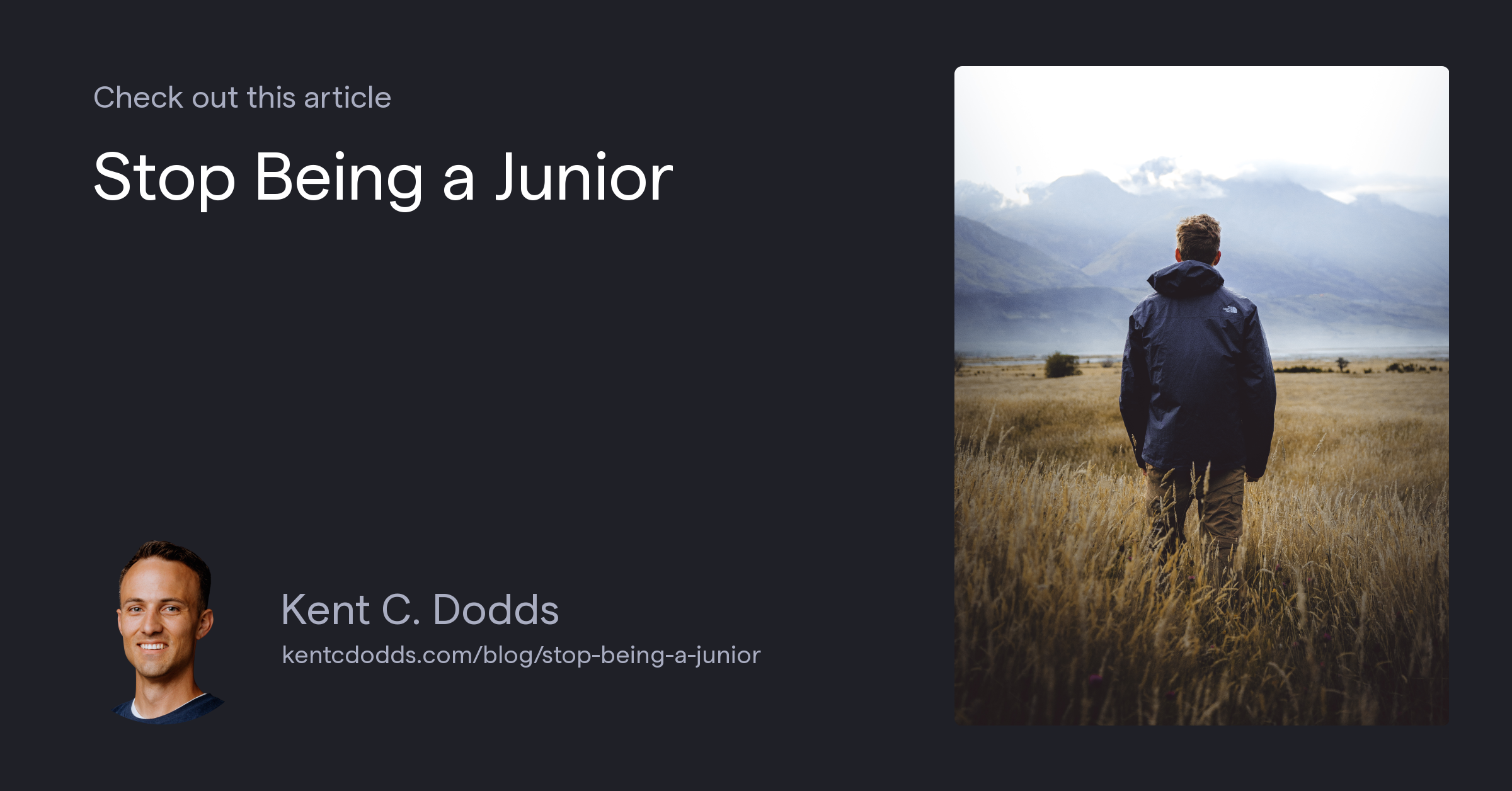 Stop Being a Junior