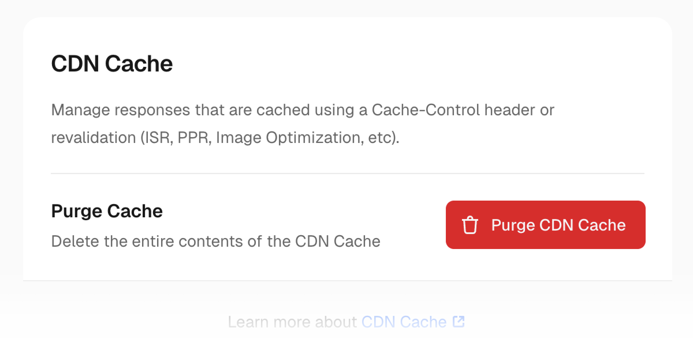 Manually purge the CDN cache