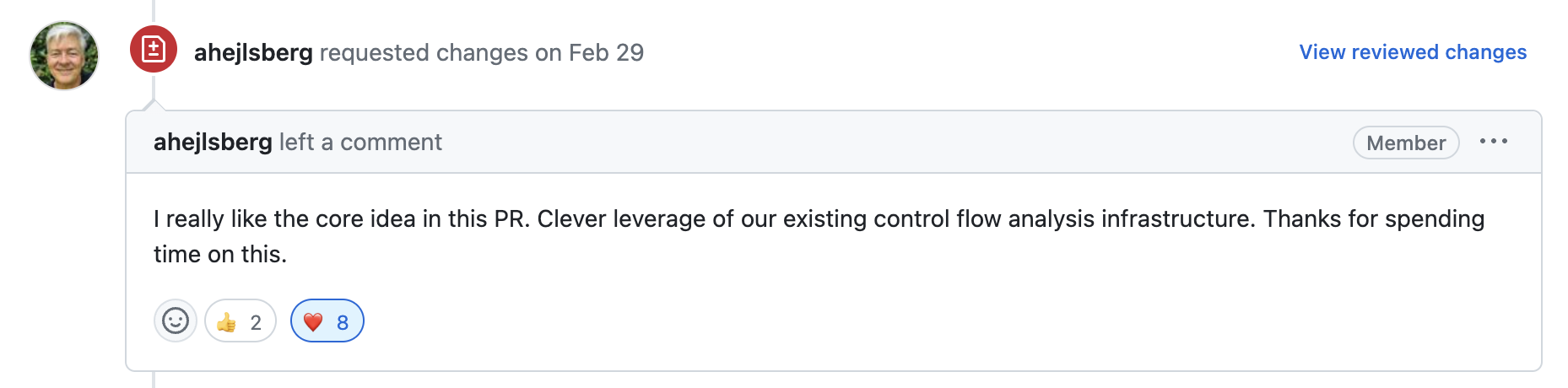 Positive Code Review from Anders Hejlsberg