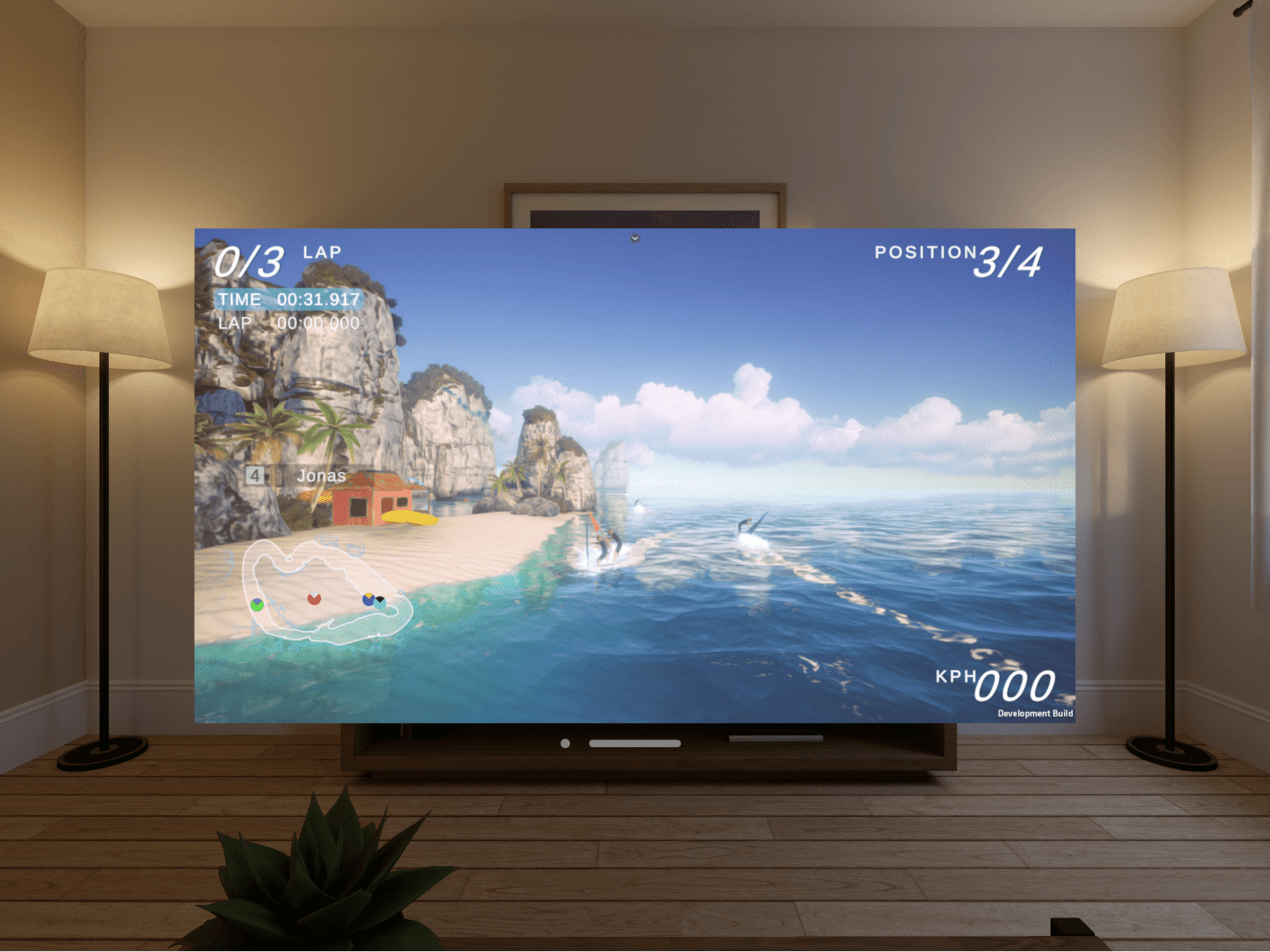 A Unity sample running as a windowed app in visionOS