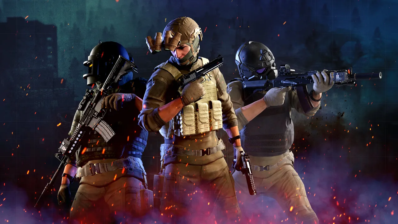 The key art of Ghosts of Tabor showing three operatives posing