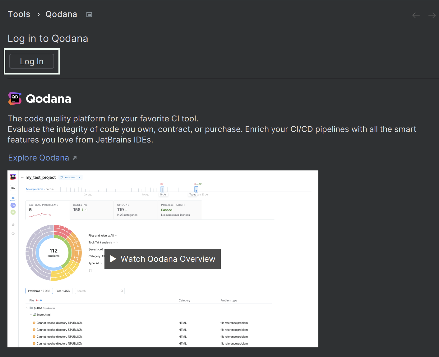 The Settings window