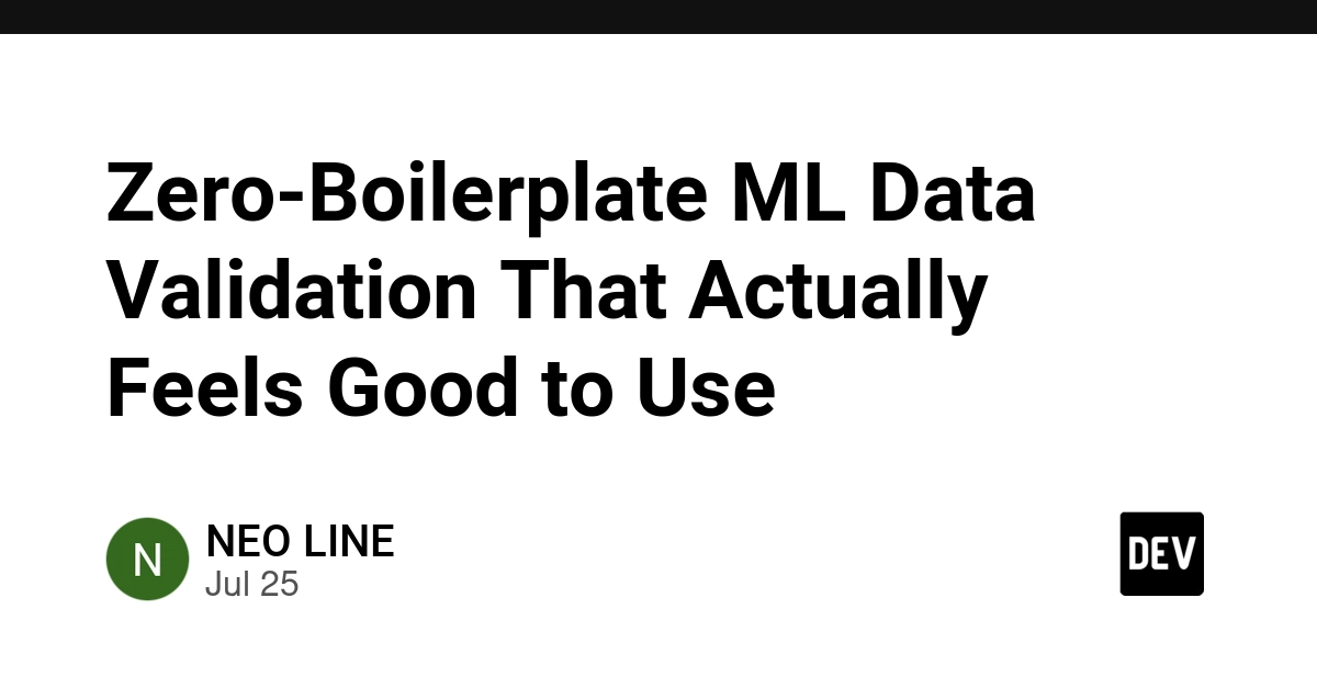 Zero-Boilerplate ML Data Validation That Actually Feels Good to Use