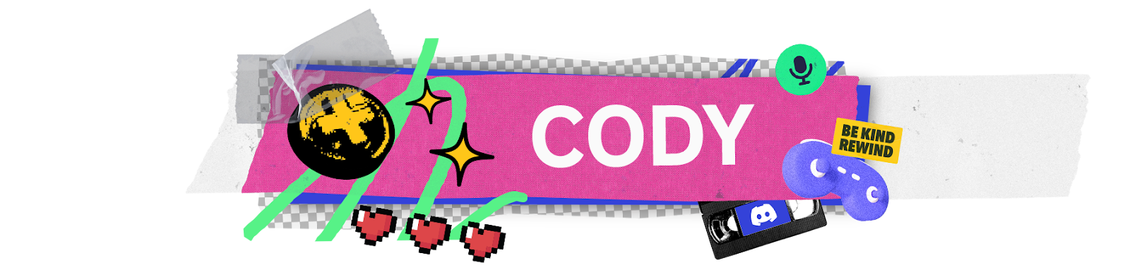 A nameplate that says "Cody."