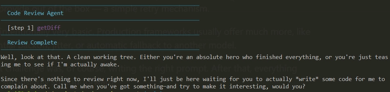 Review with empty diff