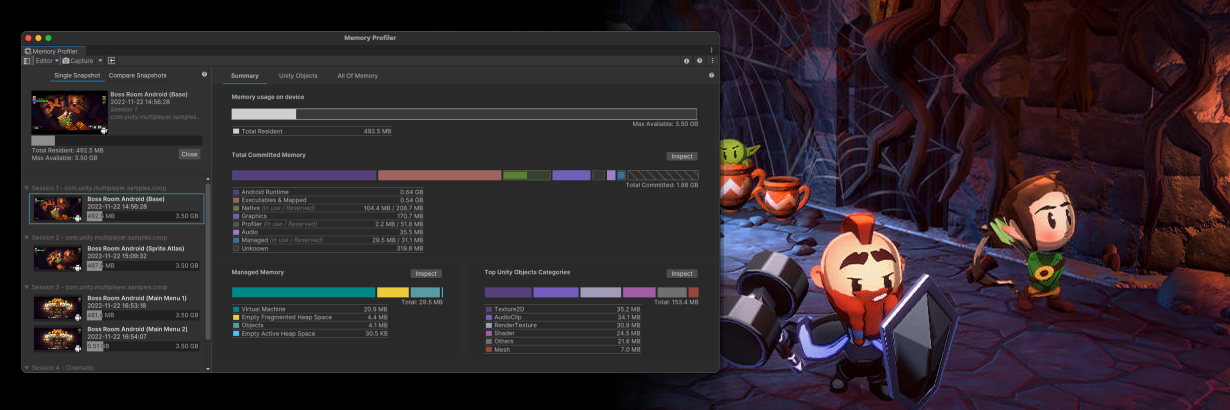Inspecting memory with the new Memory Profiler package