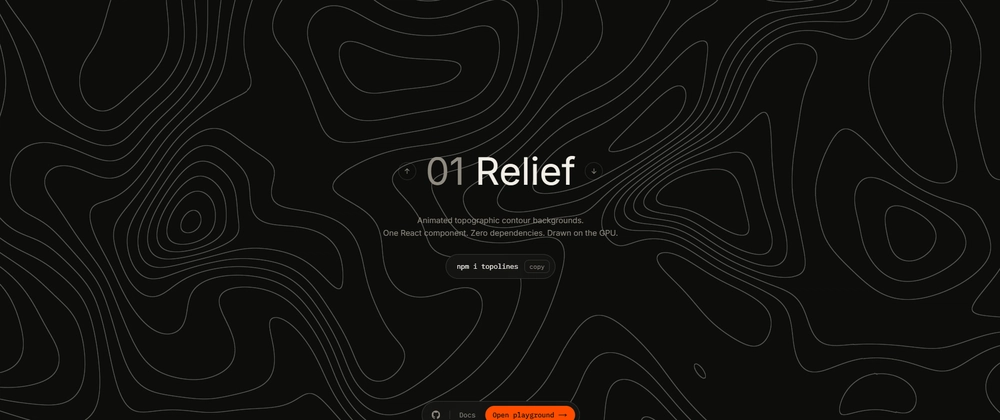 Cover image for I built topolines, an animated topographic contour background for React