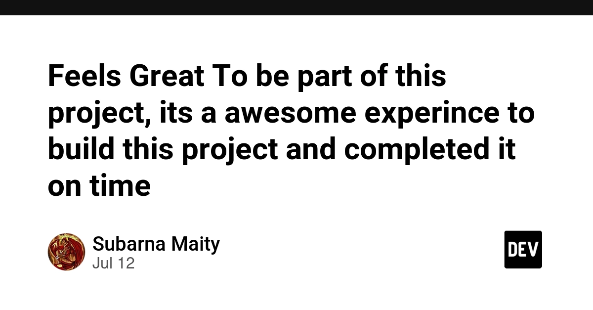 Feels Great To be part of this project, its a awesome experince to build this project and completed it on time