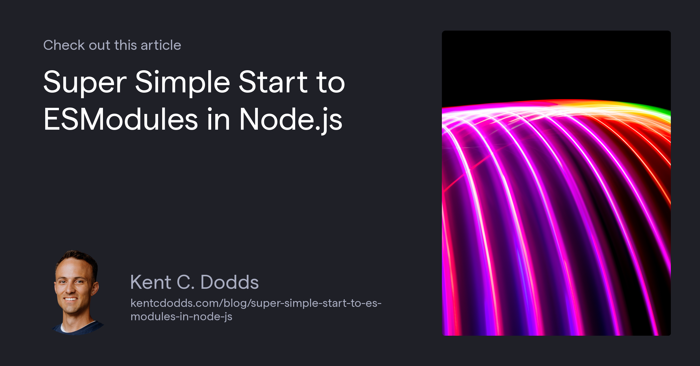 Super Simple Start to ESModules in Node.js