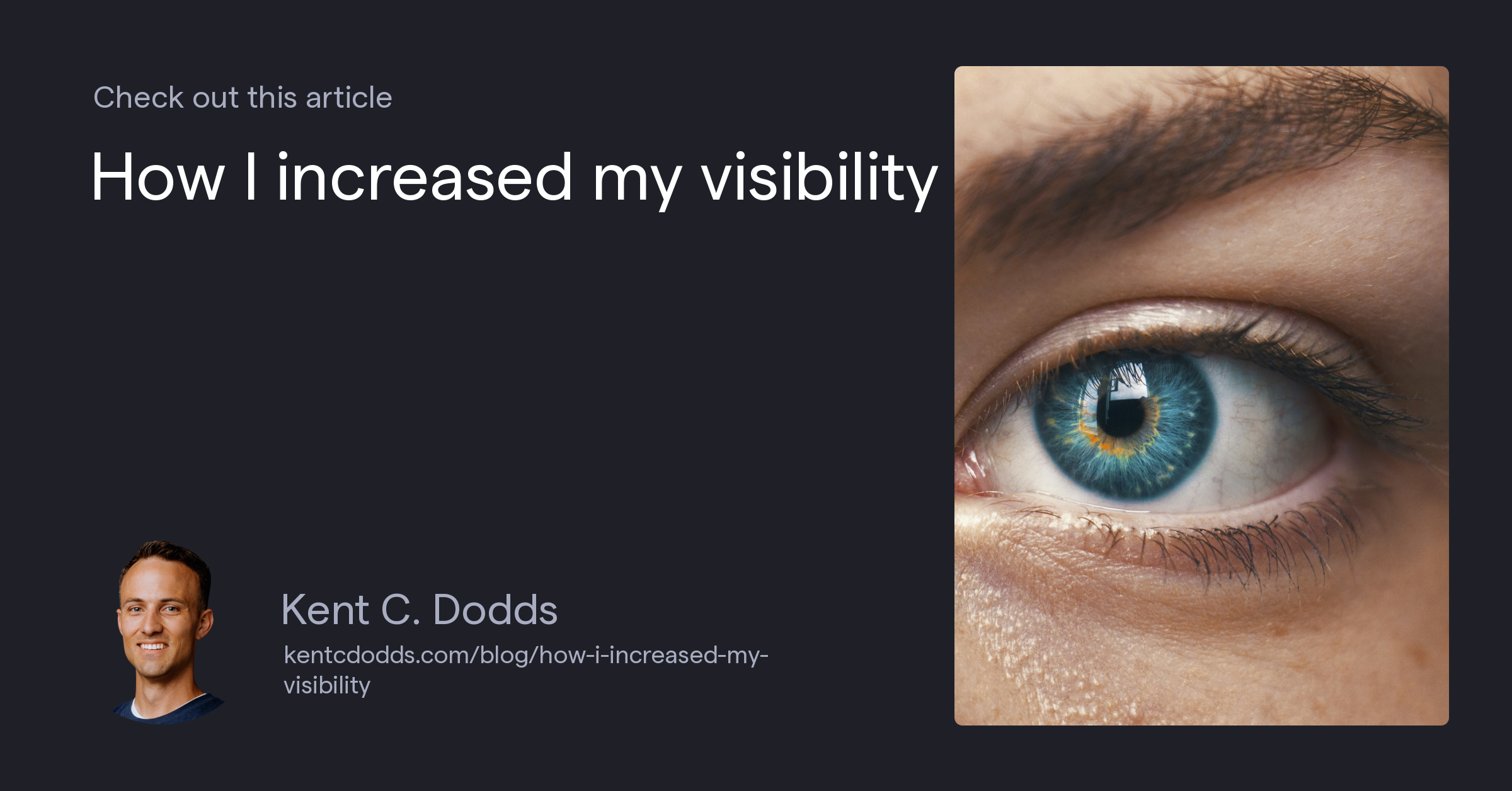 How I increased my visibility