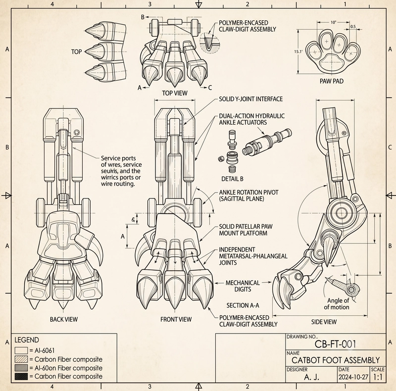 Really awesome robotic leg schematic for Catbot