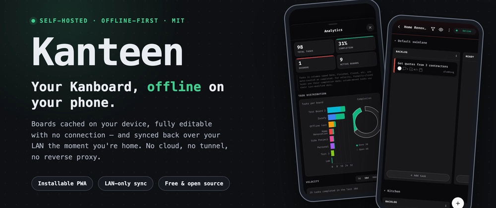 Cover image for Kanteen - an offline, installable PWA for Kanboard