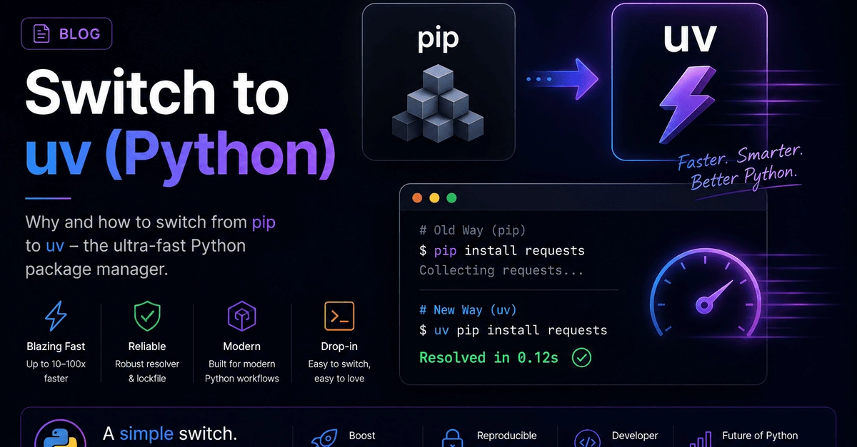 How to Switch to uv: Replace pip, virtualenv, and Poetry in Your Python Project