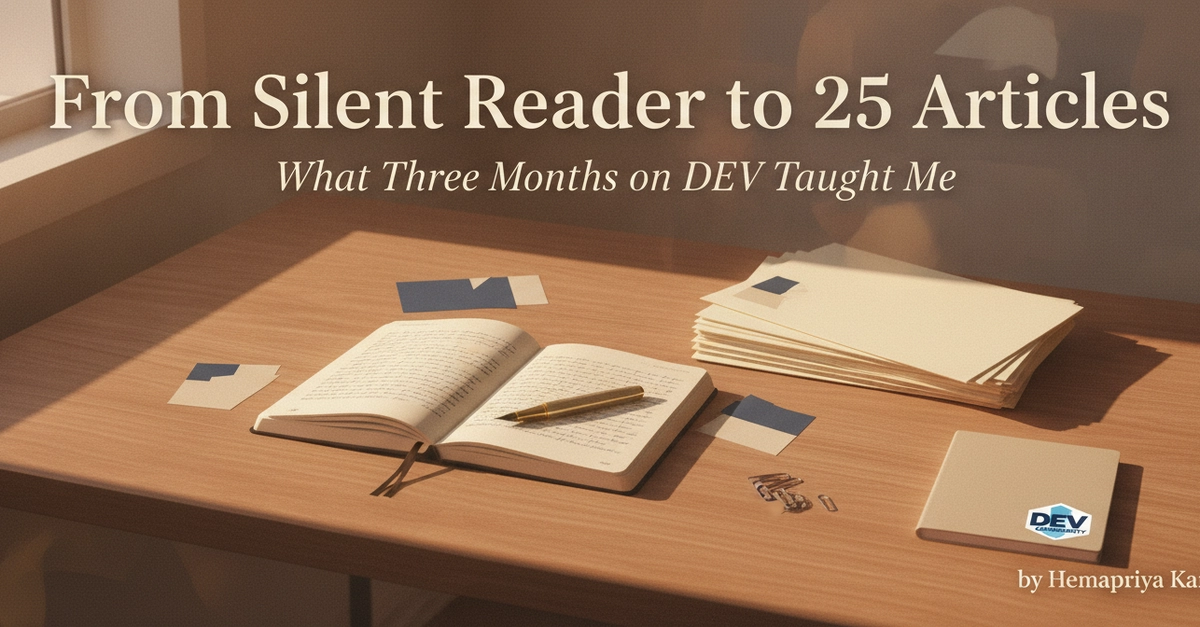 From Silent Reader to 25 Articles: What 3 Months on DEV Taught Me + AMA
