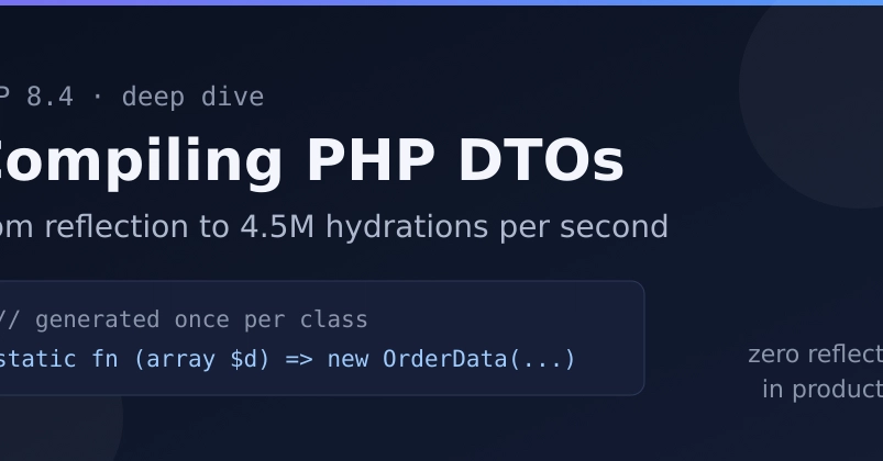 Compiling PHP DTOs: from reflection to 4.5M hydrations per second