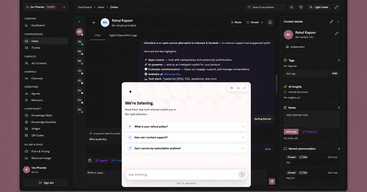 I’m Building an Open-Source Alternative to Intercom’s AI Assistant