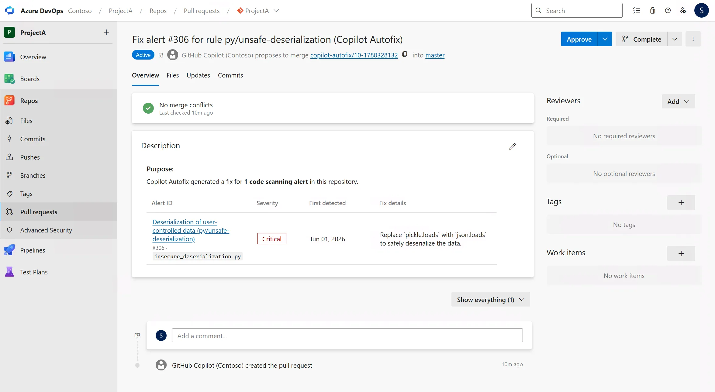 Copilot Autofix for GitHub Advanced Security for Azure DevOps