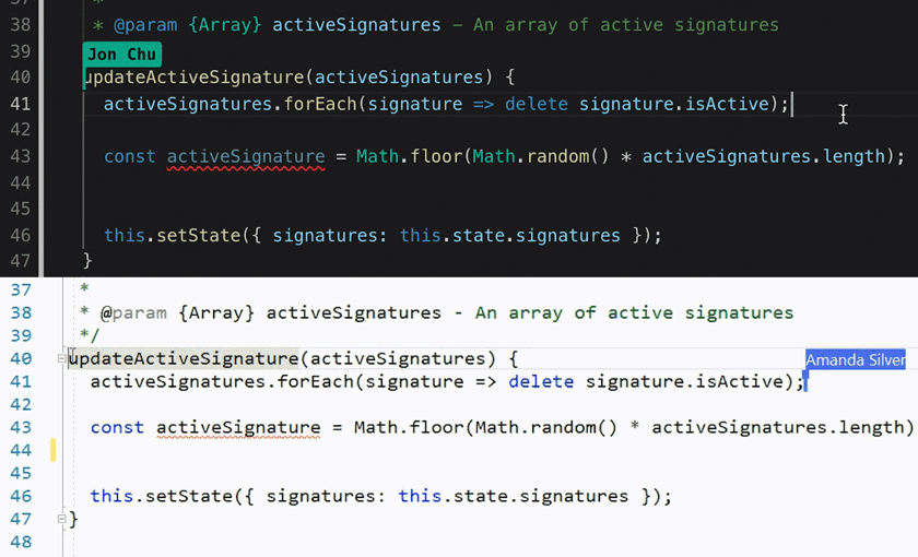 LIiveShare allows you to collaborate on the code in realtime