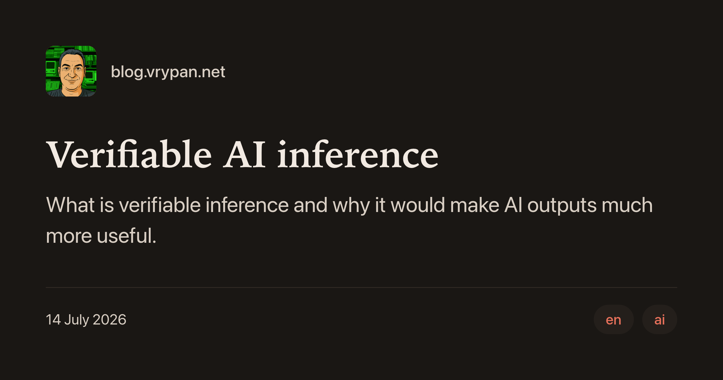 Verifiable AI inference