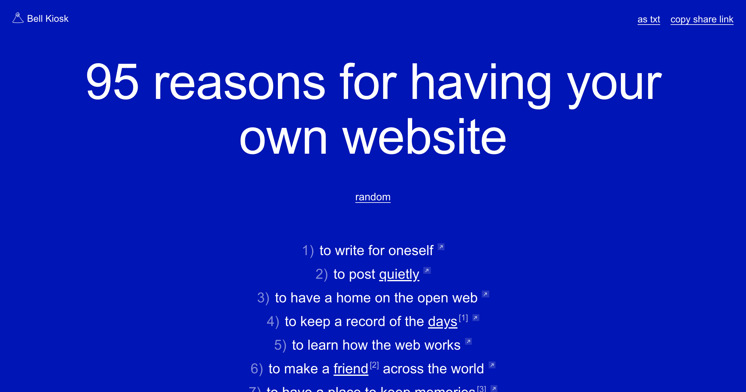 95 reasons for having your own website