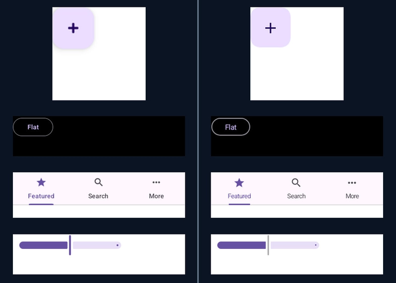 Native Material 3 controls beside Codename One Android Material controls