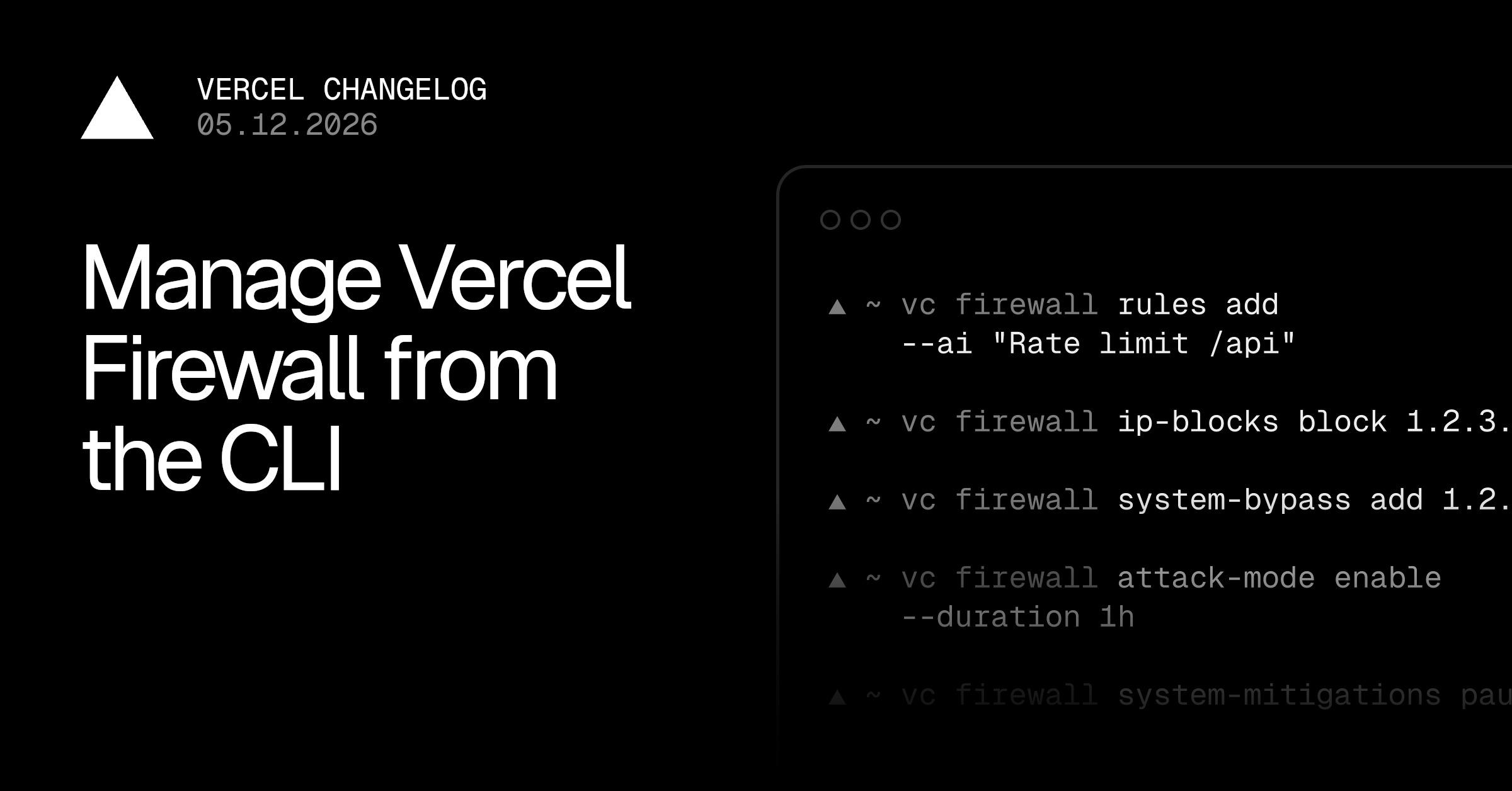 Manage Vercel Firewall in the CLI