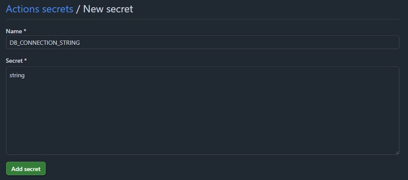 Criando o Secret