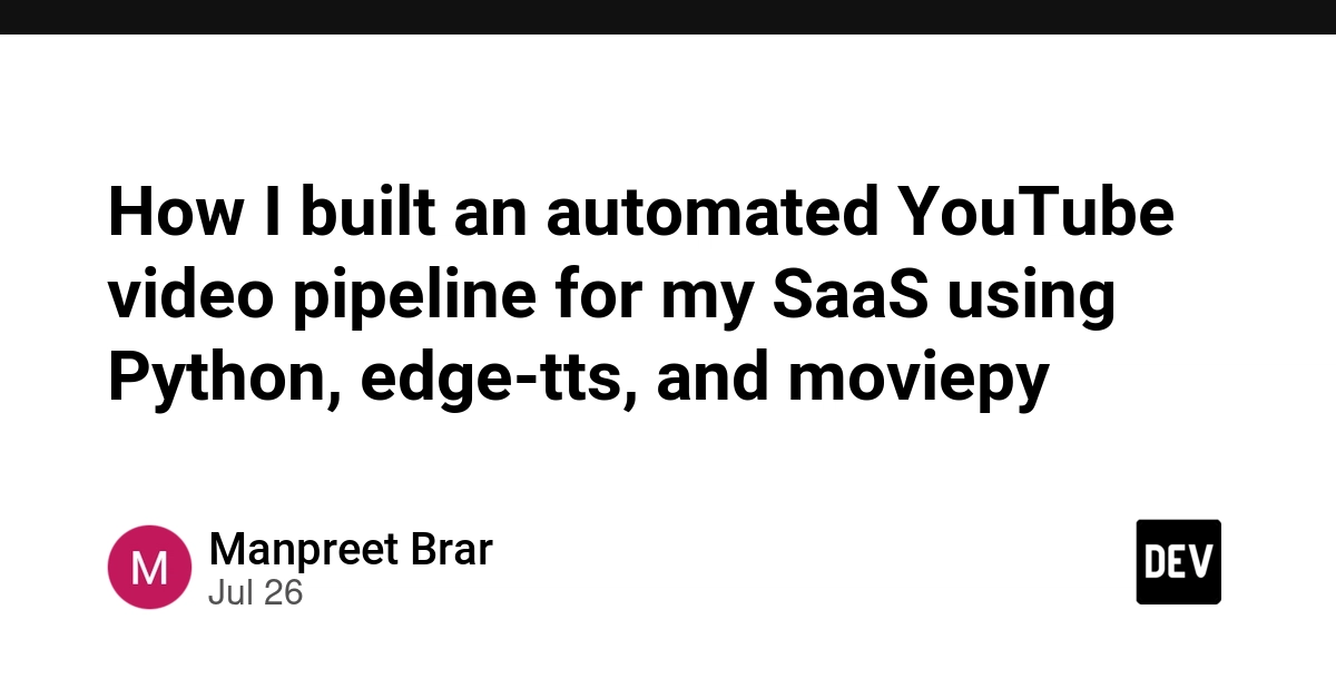 How I built an automated YouTube video pipeline for my SaaS using Python, edge-tts, and moviepy