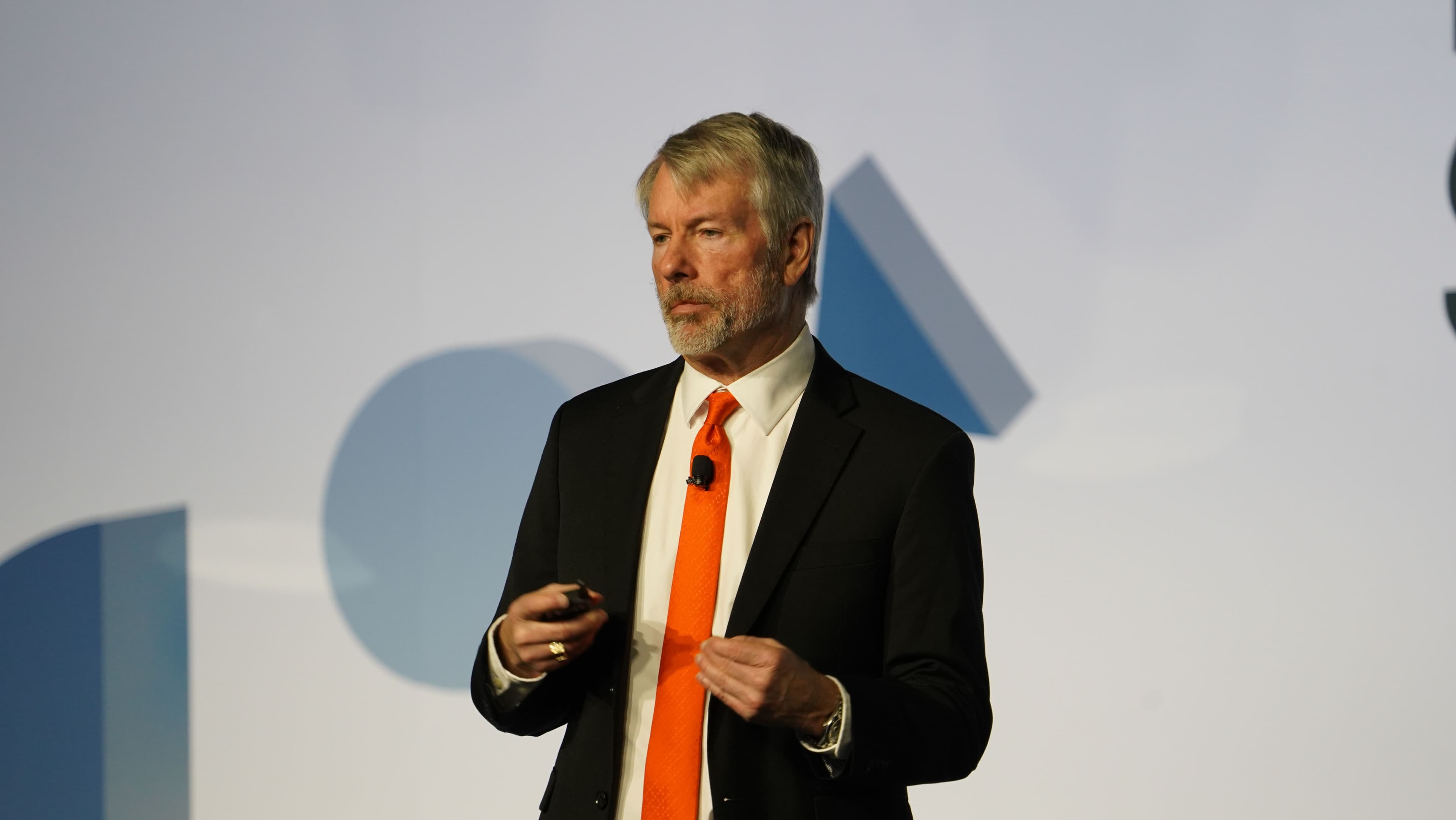 Strategy Executive Chairman Michael Saylor at the Digital Asset Summit in New York City on March 20, 2025. (Nikhilesh De)