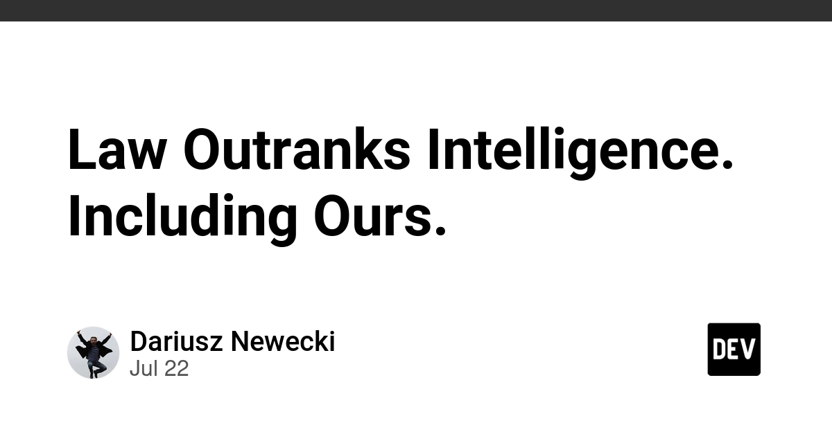 Law Outranks Intelligence. Including Ours.