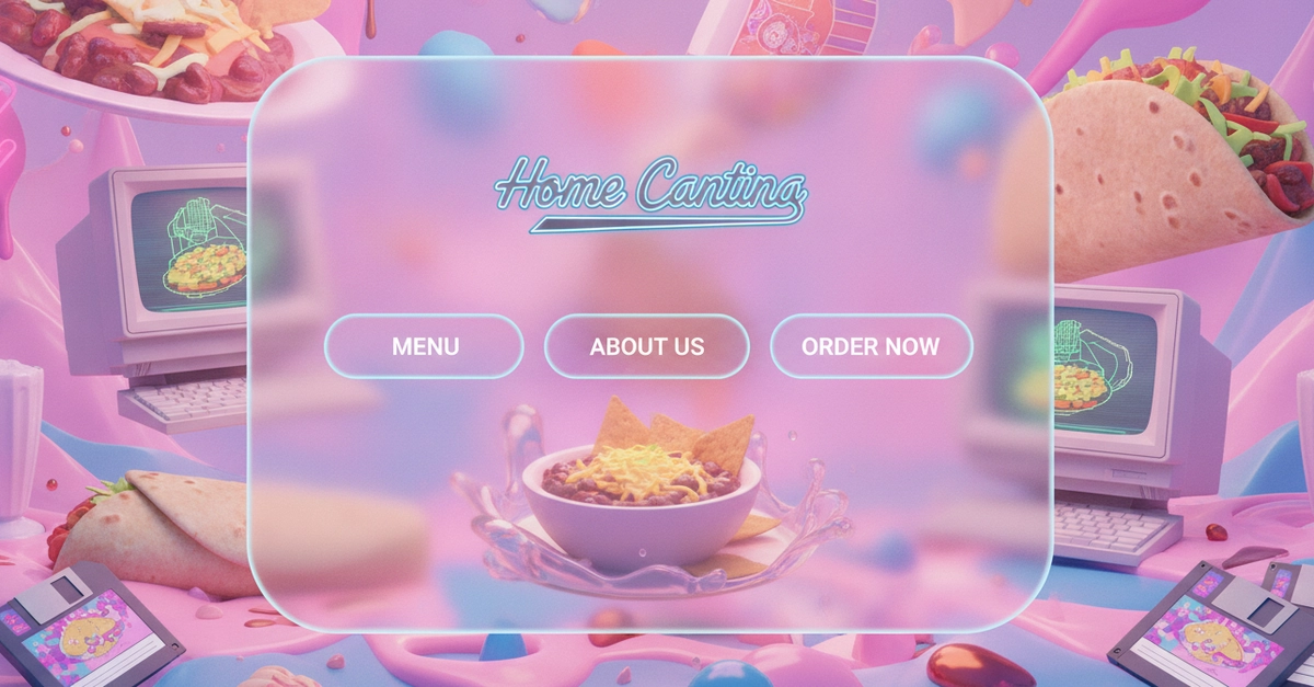 Home Cantina: A Modern Glassmorphism Comfort Food Landing Page