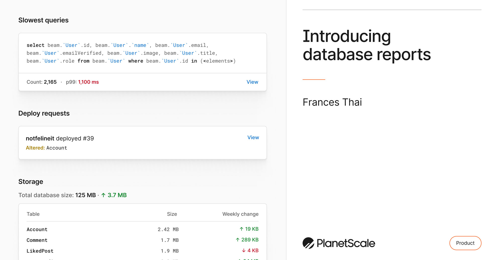 Introducing database reports