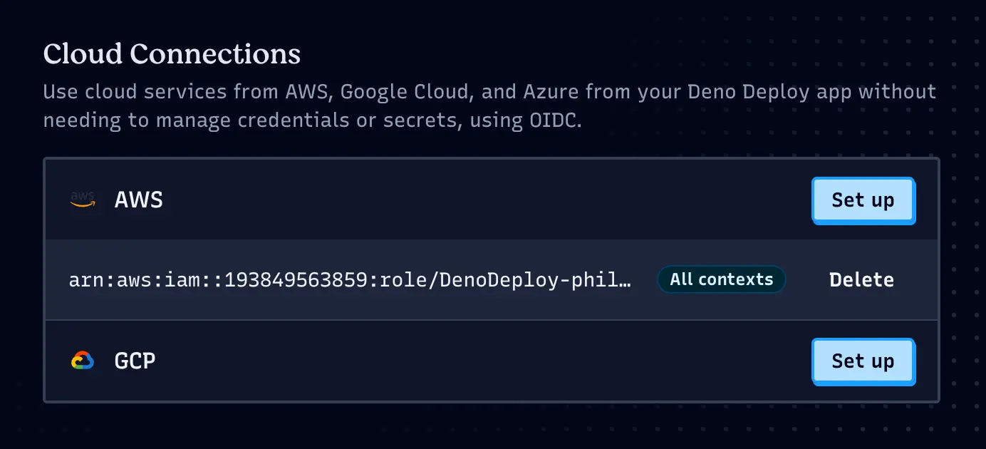 Cloud connection UI