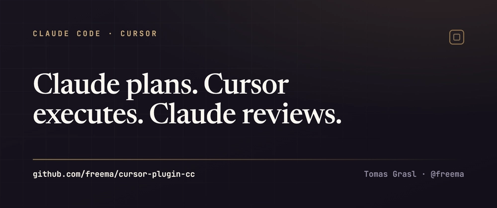 Cover image for Claude Code plans, Cursor Composer executes, Claude reviews. I wired the three together.