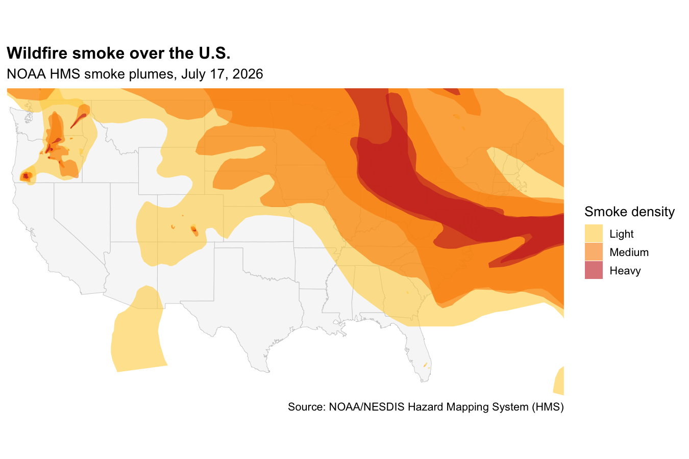 Mapping Live U.S. Wildfire Smoke in R with sf and ggplot2