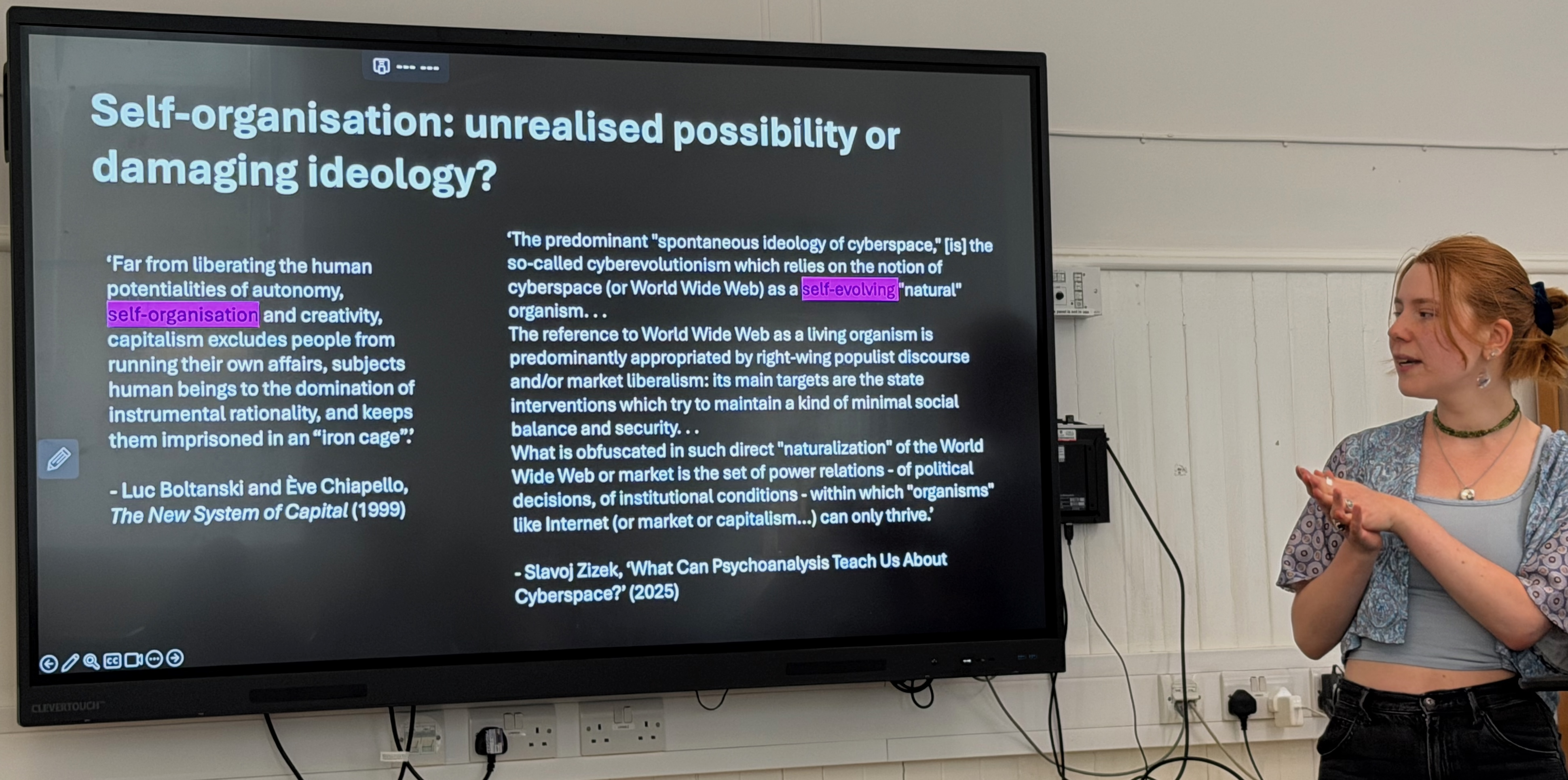 Georgie Newson putting the boot into self-organising as a useful term