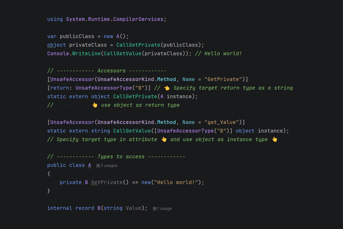Easier reflection with [UnsafeAccessorType] in .NET 10: Exploring the .NET 10 preview - Part 9